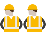 Piktogramm zwei Bauarbeiter